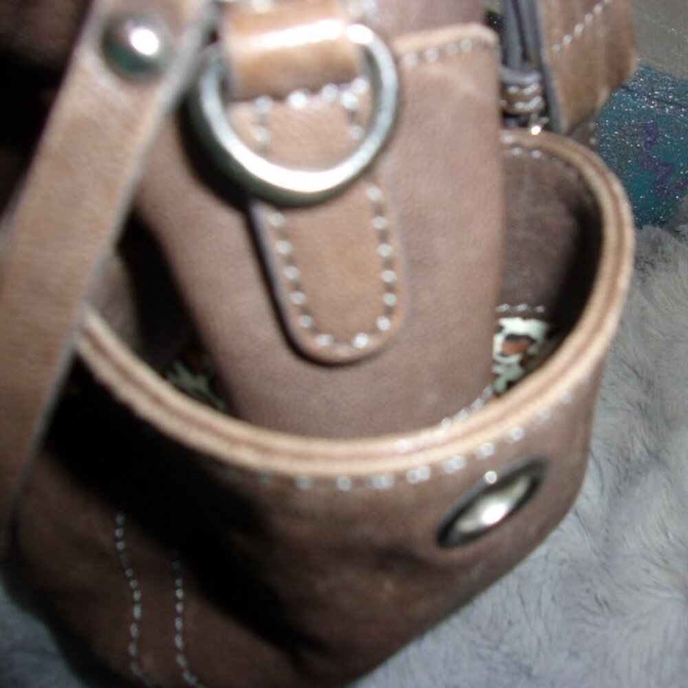 E-95 SORIAL (NEW YORK) BROWN LEATHER SHOULDER BAG - Picture 10 of 16